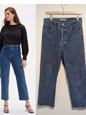 Levi's | Ribcage Straight Ankle Jeans In Georgie - Medium Wash
